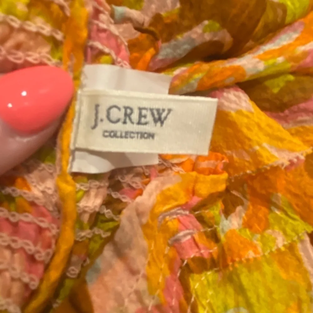J. Crew Collection 100% silk colorful Tie Shoulder Dress 16585